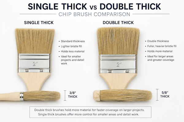 3" Single-Thick Natural Bristle Chip Brush – 3/8" Thick
