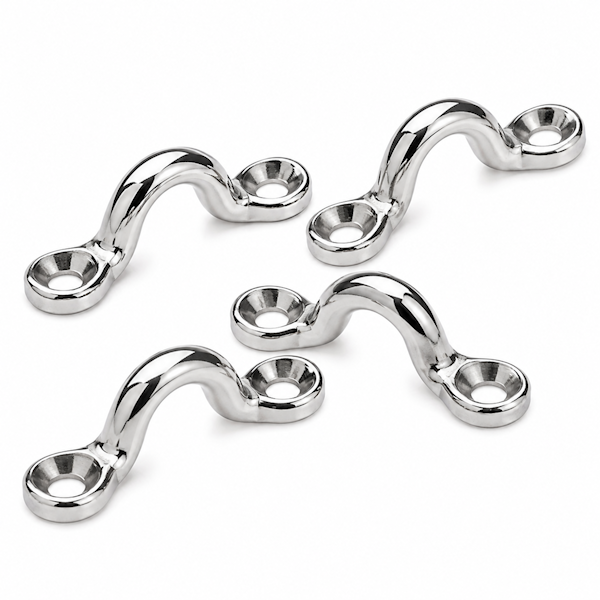 Stainless Steel Eye Straps 3/8" 4 pack