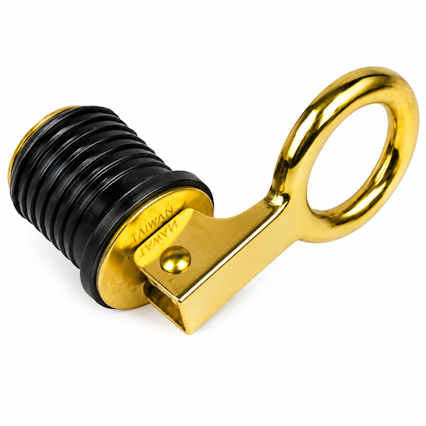 Brass Snap-Tite Boat Drain Plug with Expandable Rubber Seal 1-1/4"