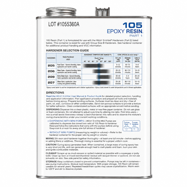 West System 105-B Epoxy Resin .98 GAL