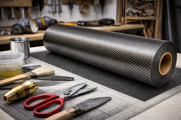 3K, 2 x 2 twill, 13 x 13 count - 5.7oz x 50in -Woven Carbon
