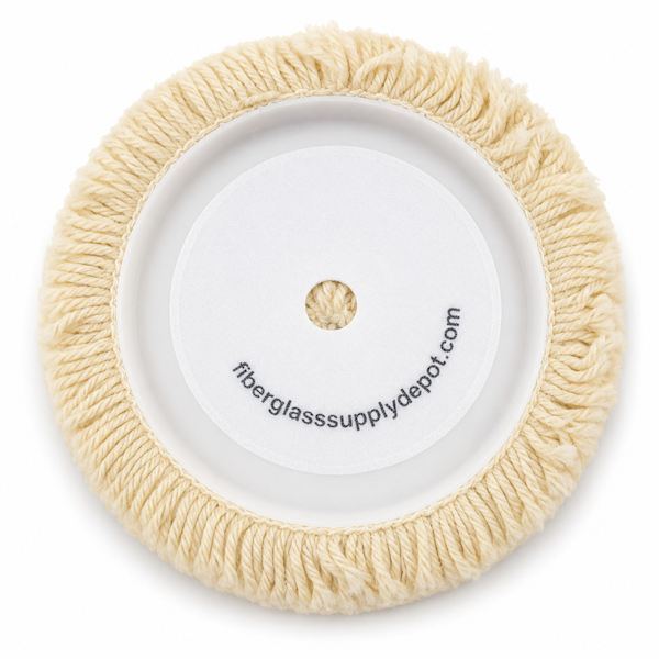 8" Hook & Loop Twisted Wool Buffing Pad | 1.5" Wool Pile for Gelcoat, Fiberglass & Automotive Pol...