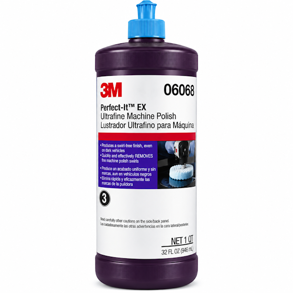 3M Perfect-It EX 06068 Ultrafine Machine Polish Step 3 – Swirl & Hologram Remover – 32 oz Quart