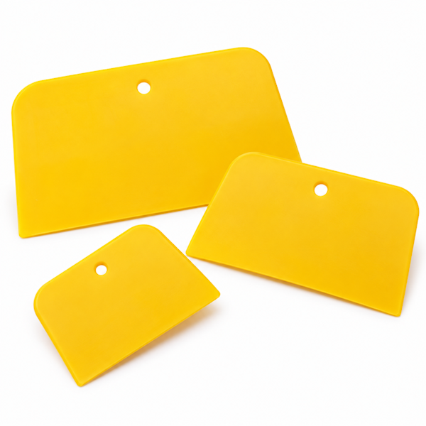 Yellow Poly Spreader 3"x4" – Flexible Plastic Applicators for Fiberglass, Body Filler & Epoxy
