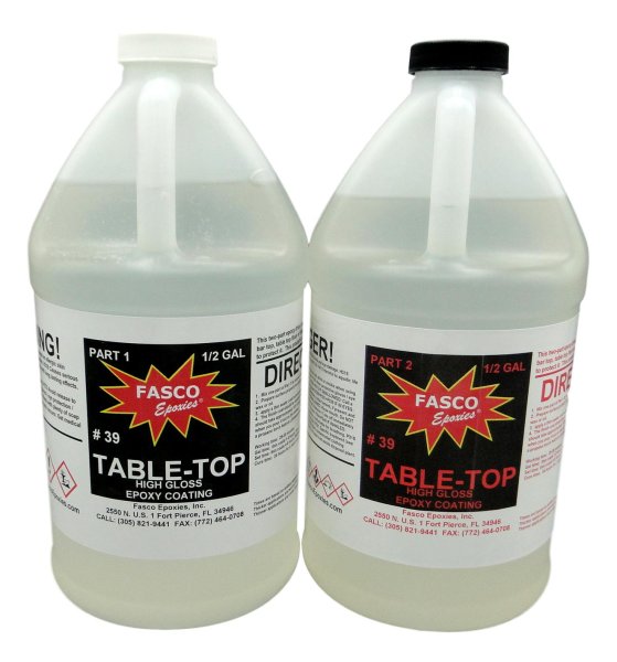 Table Top Epoxy Gallon kit (1/2 gallon of resin 1/2 gallon of hardener)