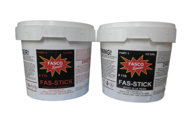 FASCO 110 EPOXY GLUE GALLON KIT (1/2 gallon of part 1 and 1/2 gallon of part 2)