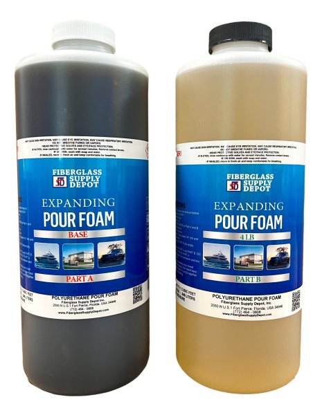 Expandable Polyurethane Pour Foam 4lb 1/2 Gallon Kit (quart of A and quart of B)